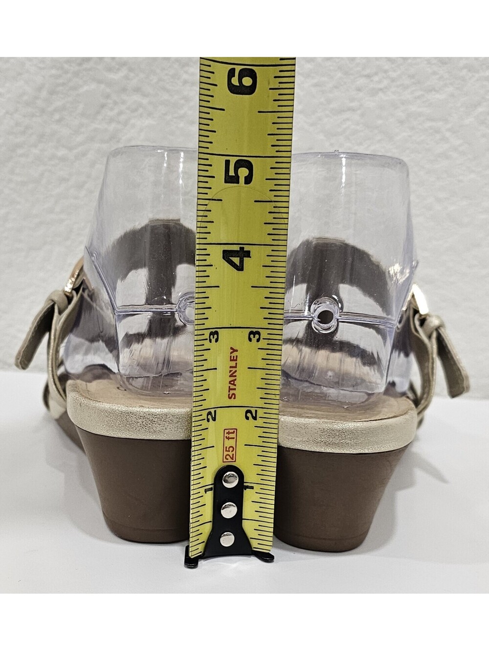Impo Stretch Gladen Shoes Womens Wedge Sandal Slip On Gold Size 7.5 M - Picture 8 of 14